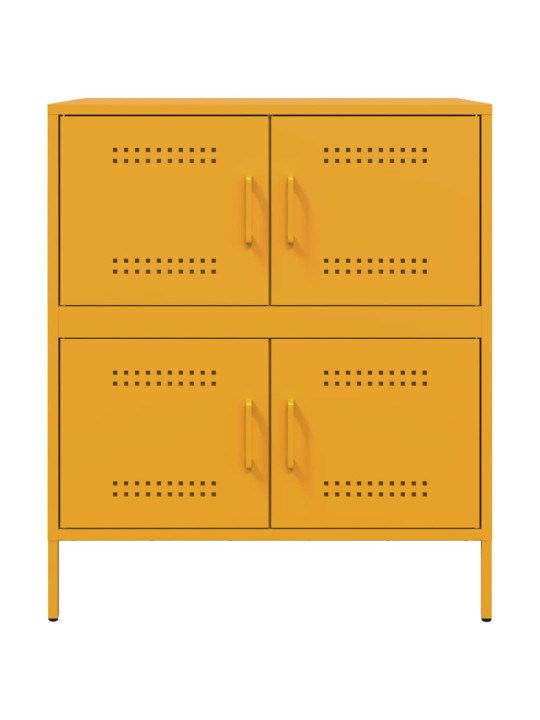 Kumode, sinepju dzeltena, 68x39x79 cm, tērauds