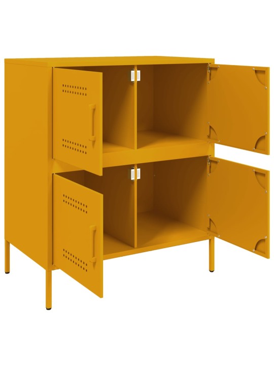 Kumode, sinepju dzeltena, 68x39x79 cm, tērauds