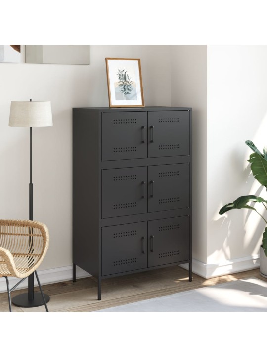 Augstais skapītis, melns, 68x39x113 cm, tērauds