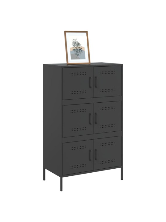 Augstais skapītis, melns, 68x39x113 cm, tērauds