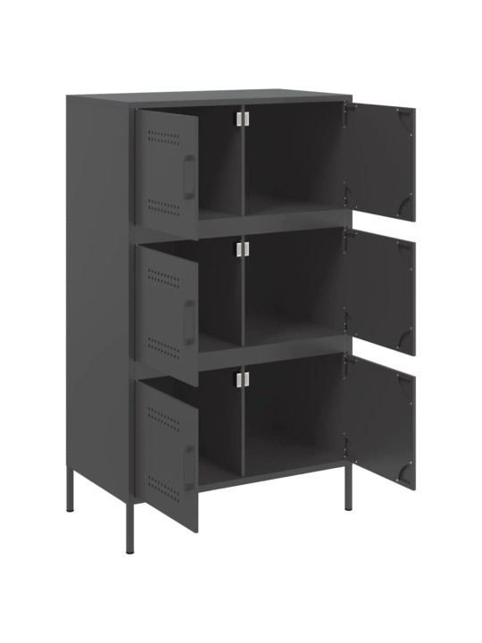 Augstais skapītis, melns, 68x39x113 cm, tērauds
