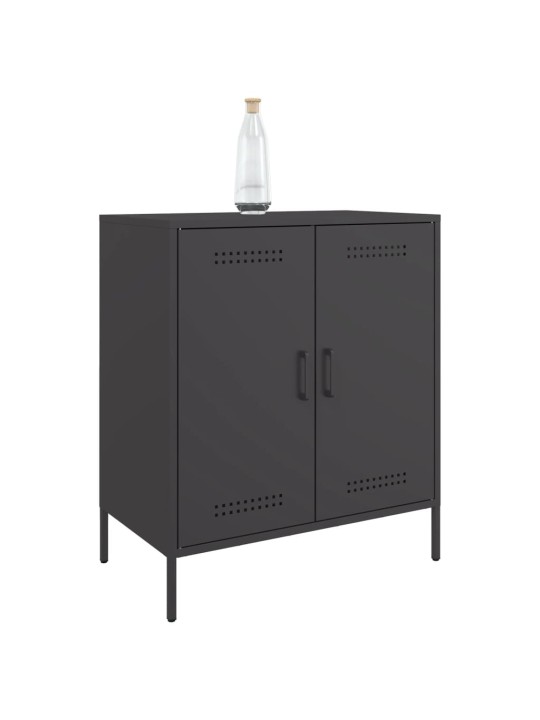 Kumode, melna, 68x39x79 cm, tērauds