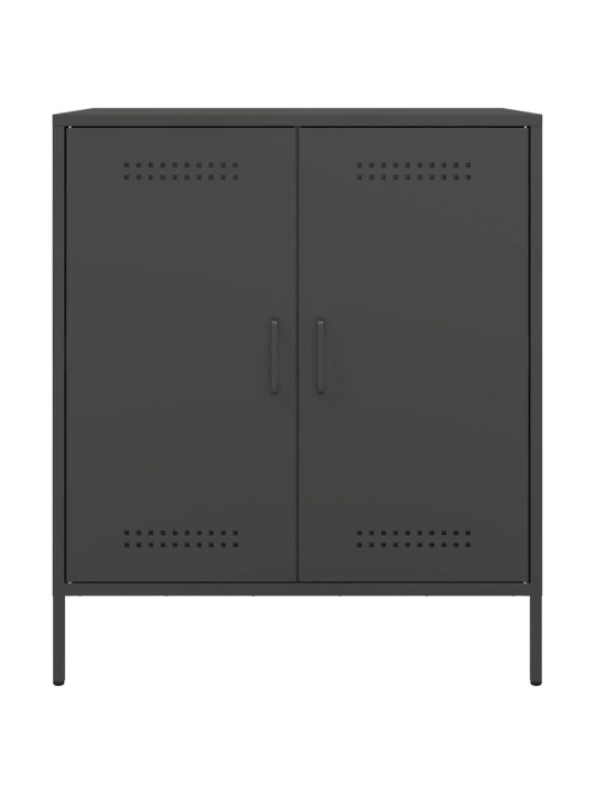 Kumode, melna, 68x39x79 cm, tērauds