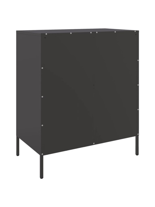 Kumode, melna, 68x39x79 cm, tērauds