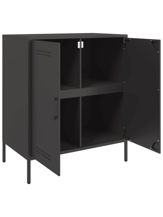 Kumode, melna, 68x39x79 cm, tērauds