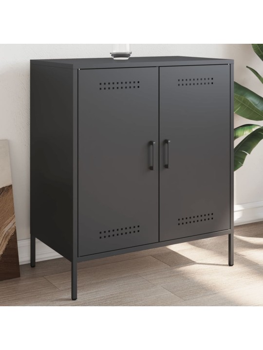 Kumode, melna, 68x39x79 cm, tērauds