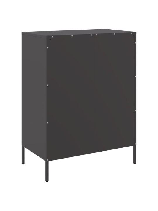 Kumode, melna, 68x39x89 cm, tērauds