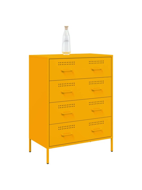 Kumode, sinepju dzeltena, 68x39x89 cm, tērauds