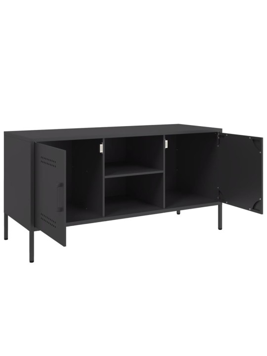 Tv skapītis, 100,5x39x50,5 cm, tērauds, melns