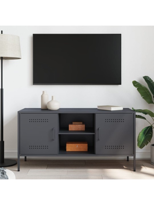 Tv skapītis, 100,5x39x50,5 cm, tērauds, antracītpelēks