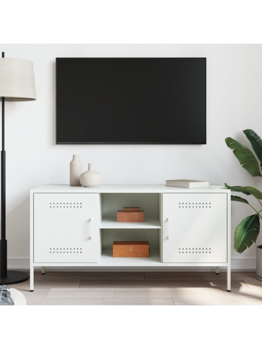 Tv skapītis, 100,5x39x50,5 cm, tērauds, balts