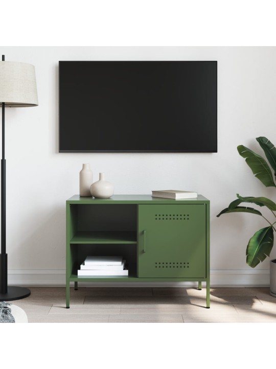 Tv skapītis, 68x39x50,5 cm, tērauds, olīvu zaļš