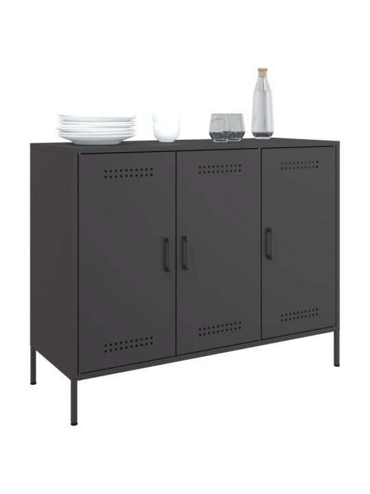 Kumode, melna, 100,5x39x79 cm, tērauds