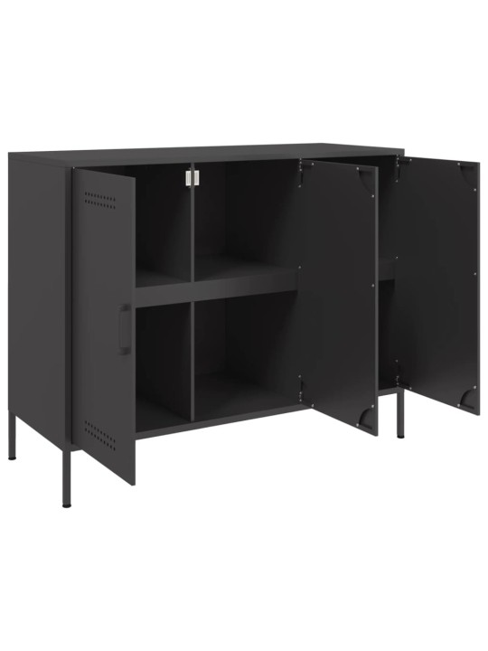Kumode, melna, 100,5x39x79 cm, tērauds