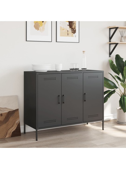 Kumode, melna, 100,5x39x79 cm, tērauds