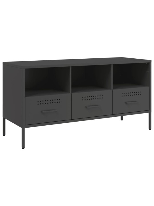 Tv skapītis, 100,5x39x50,5 cm, tērauds, melns