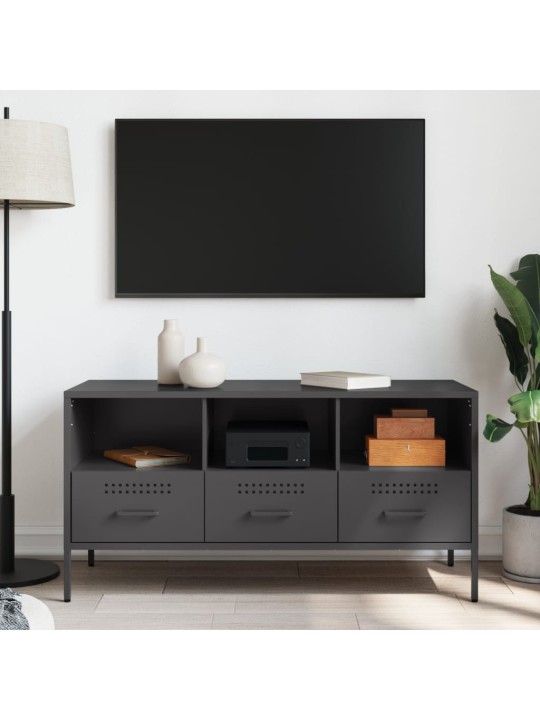 Tv skapītis, 100,5x39x50,5 cm, tērauds, melns