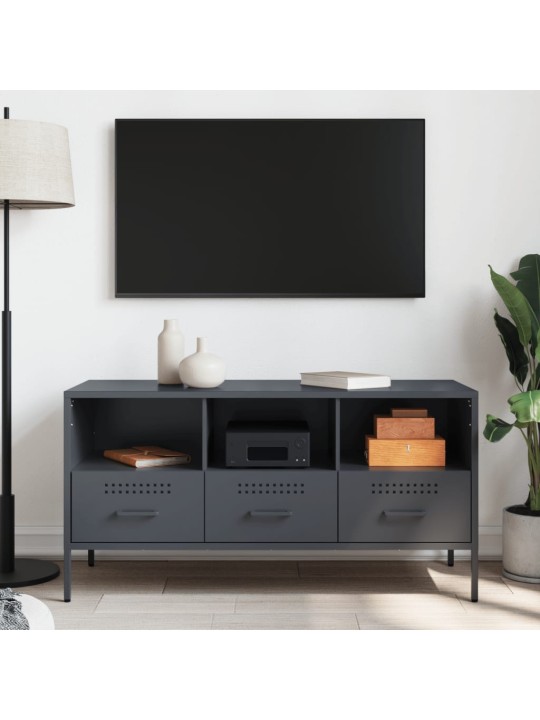 Tv skapītis, 100,5x39x50,5 cm, tērauds, antracītpelēks