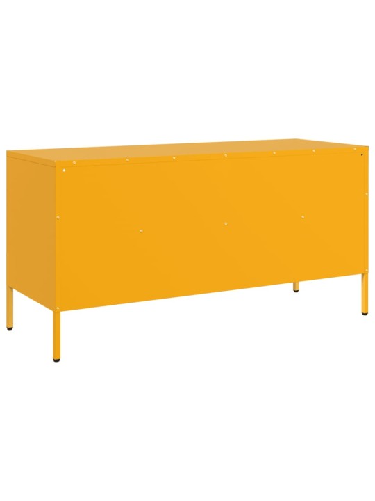 Tv skapītis, 100,5x39x50,5 cm, tērauds, sinepju dzeltens