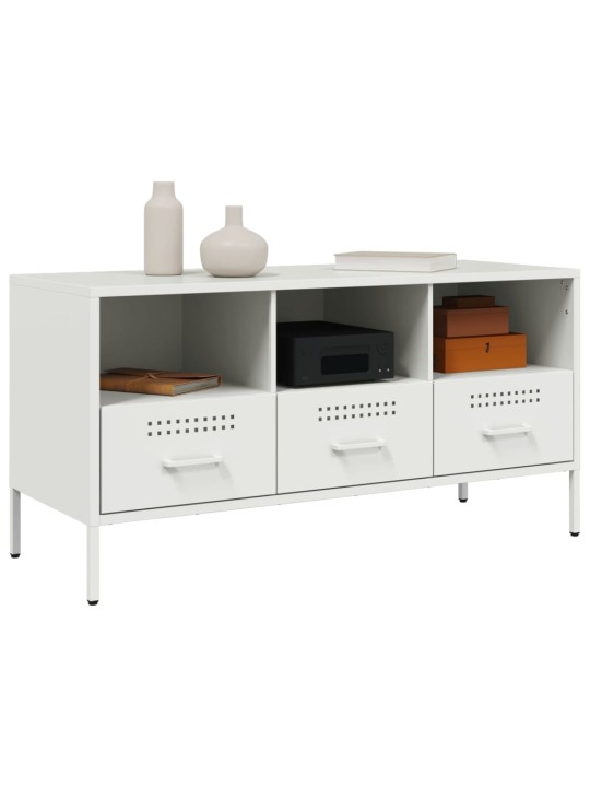 Tv skapītis, 100,5x39x50,5 cm, tērauds, balts