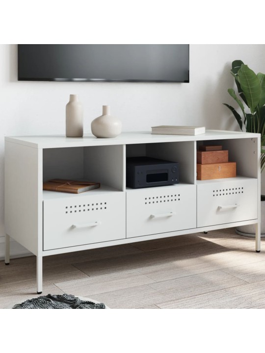 Tv skapītis, 100,5x39x50,5 cm, tērauds, balts