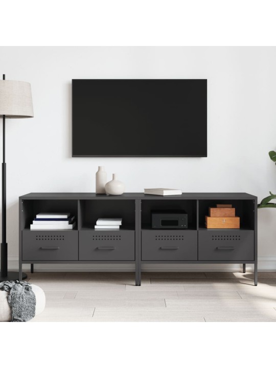 Tv skapīši, 2 gab., melns, 68x39x50,5 cm, tērauds