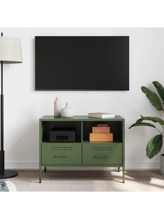 Tv skapītis, 68x39x50,5 cm, tērauds, olīvu zaļš