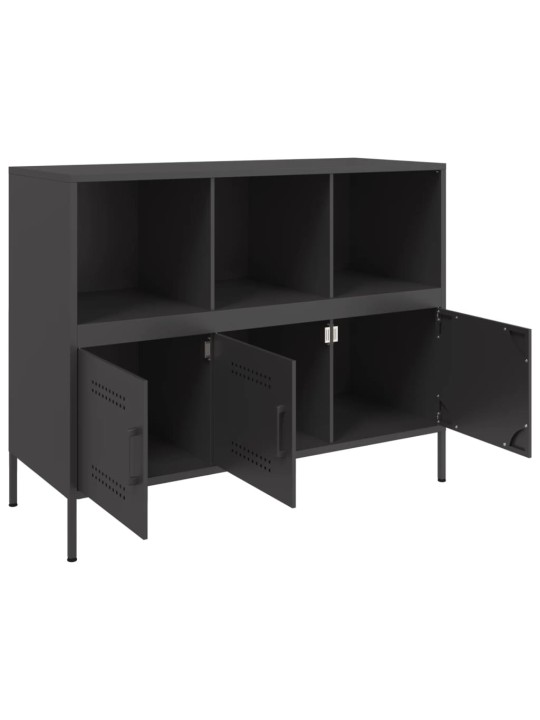 Kumode, melna, 100,5x39x79 cm, tērauds