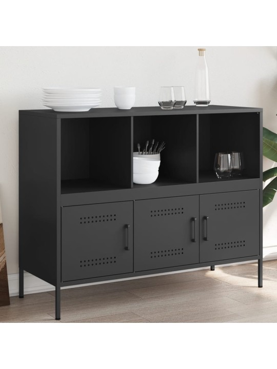Kumode, melna, 100,5x39x79 cm, tērauds