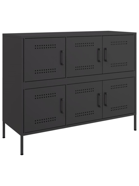 Kumode, melna, 100,5x39x79 cm, tērauds