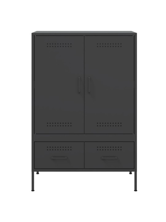 Kumode, melna, 68x39x101,5 cm, tērauds