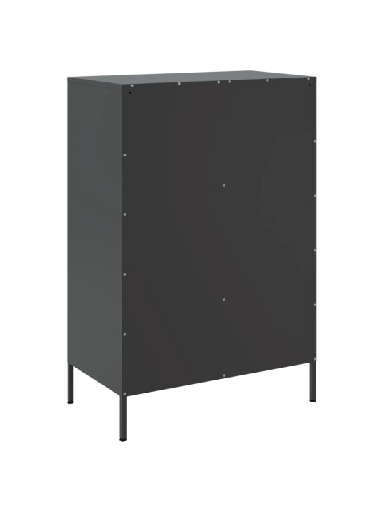 Kumode, melna, 68x39x101,5 cm, tērauds