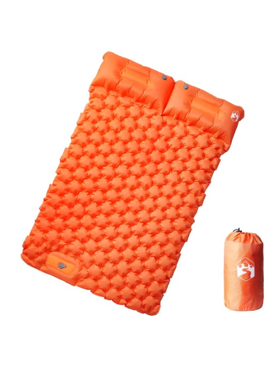 Pašpiepūšams kempinga matracis, spilveni, divvietīgs, oranžs