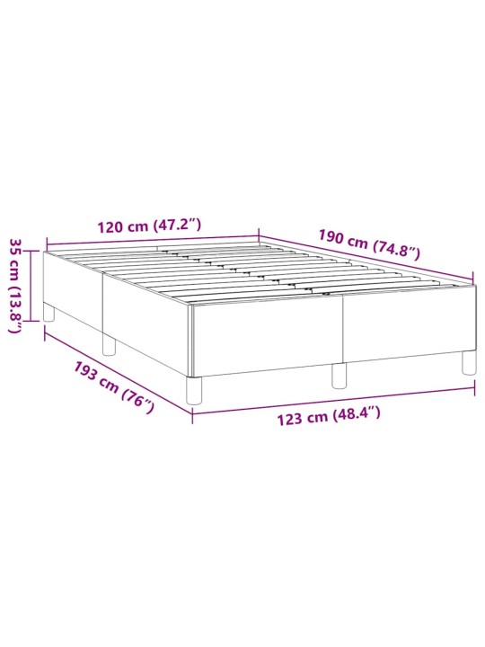 Gultas rāmis bez matrača tumši pelēks 120x190 cm audums