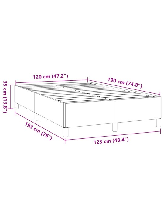 Gultas rāmis bez matrača krēmkrāsas 120x190 cm audums
