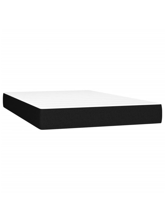 Atsperu gulta ar matraci, led, melns audums, 120x190 cm