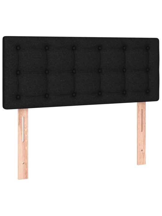 Atsperu gulta ar matraci, led, melns audums, 120x190 cm