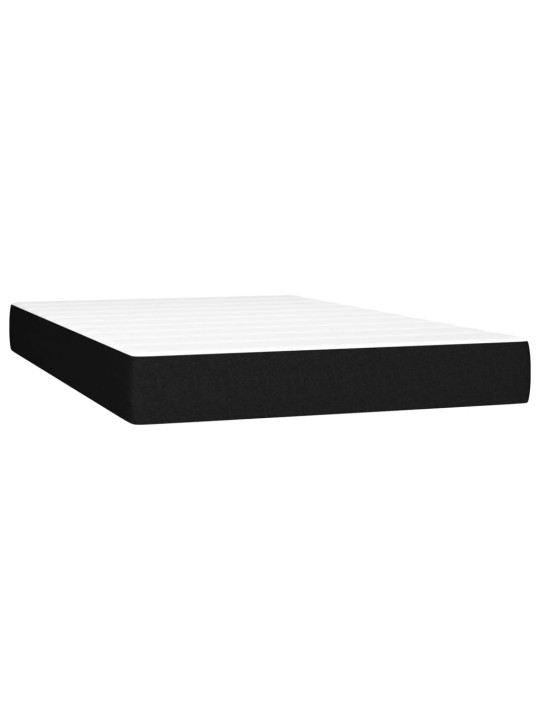 Atsperu gulta ar matraci, led, melns audums, 120x190 cm