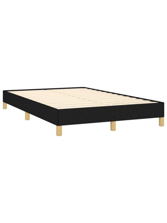 Atsperu gulta ar matraci, led, melns audums, 120x190 cm