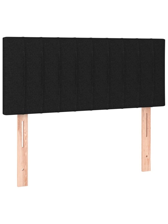 Atsperu gulta ar matraci, led, melns audums, 120x190 cm