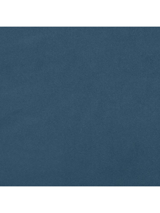 Kontinentālā gulta ar matraci, LED, tumši zils samts, 120x190 cm