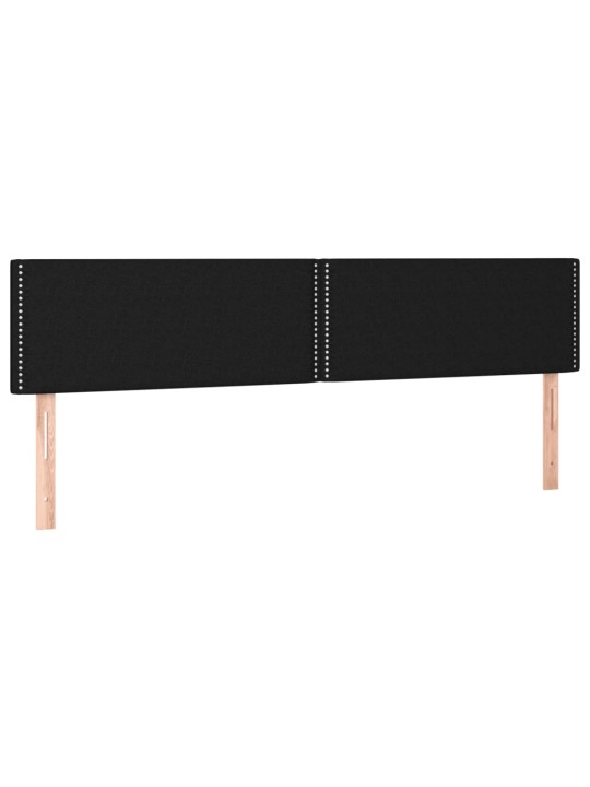 Atsperu gulta ar matraci, led, melns audums, 120x190 cm