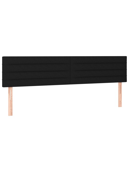 Atsperu gulta ar matraci, led, melns audums, 120x190 cm