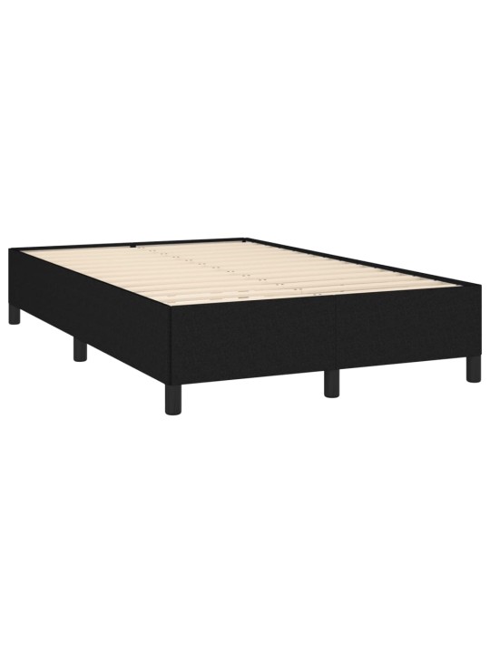 Atsperu gulta ar matraci, led, melns audums, 120x190 cm