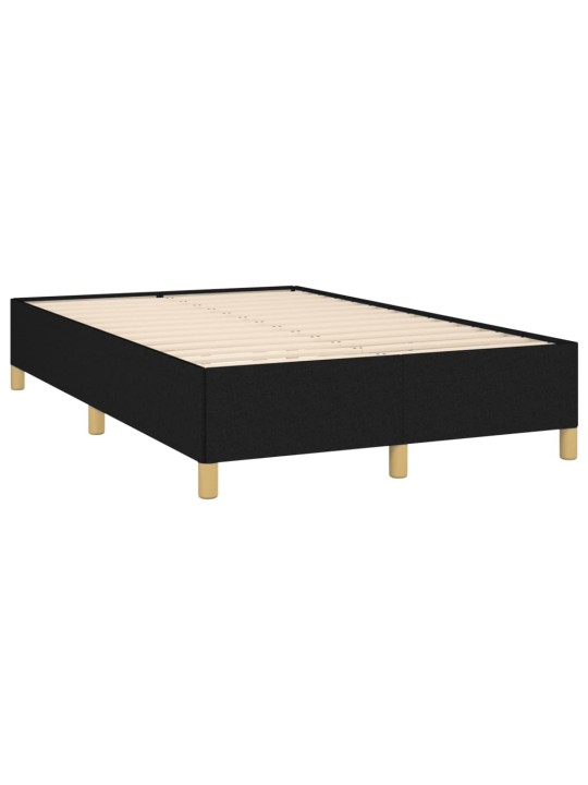 Atsperu gulta ar matraci, led, melns audums, 120x190 cm