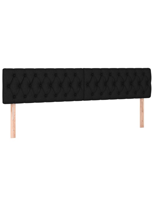 Atsperu gulta ar matraci, led, melns audums, 120x190 cm
