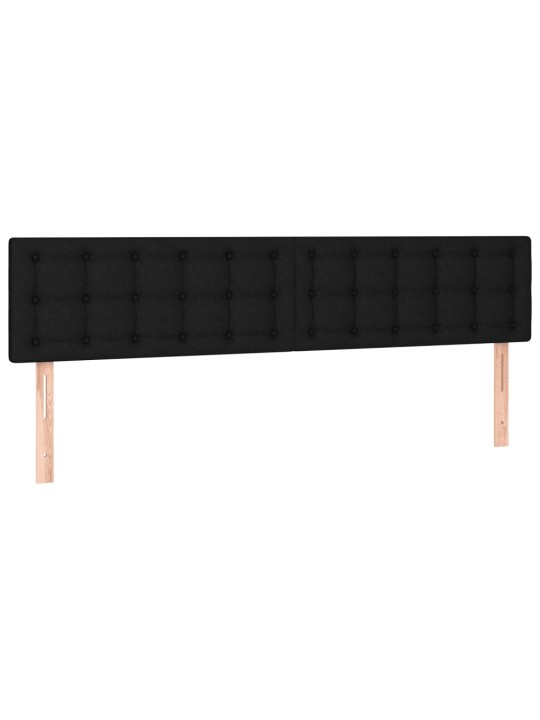 Atsperu gulta ar matraci, led, melns audums, 120x190 cm