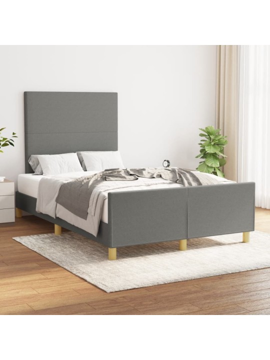 Gultas rāmis bez matrača tumši pelēks 120x190 cm audums