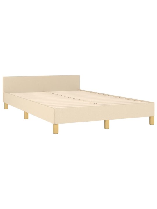 Gultas rāmis bez matrača krēmkrāsas 120x190 cm audums