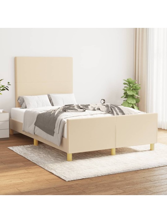 Gultas rāmis bez matrača krēmkrāsas 120x190 cm audums
